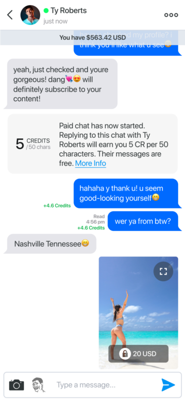 Alua's paid media in messages